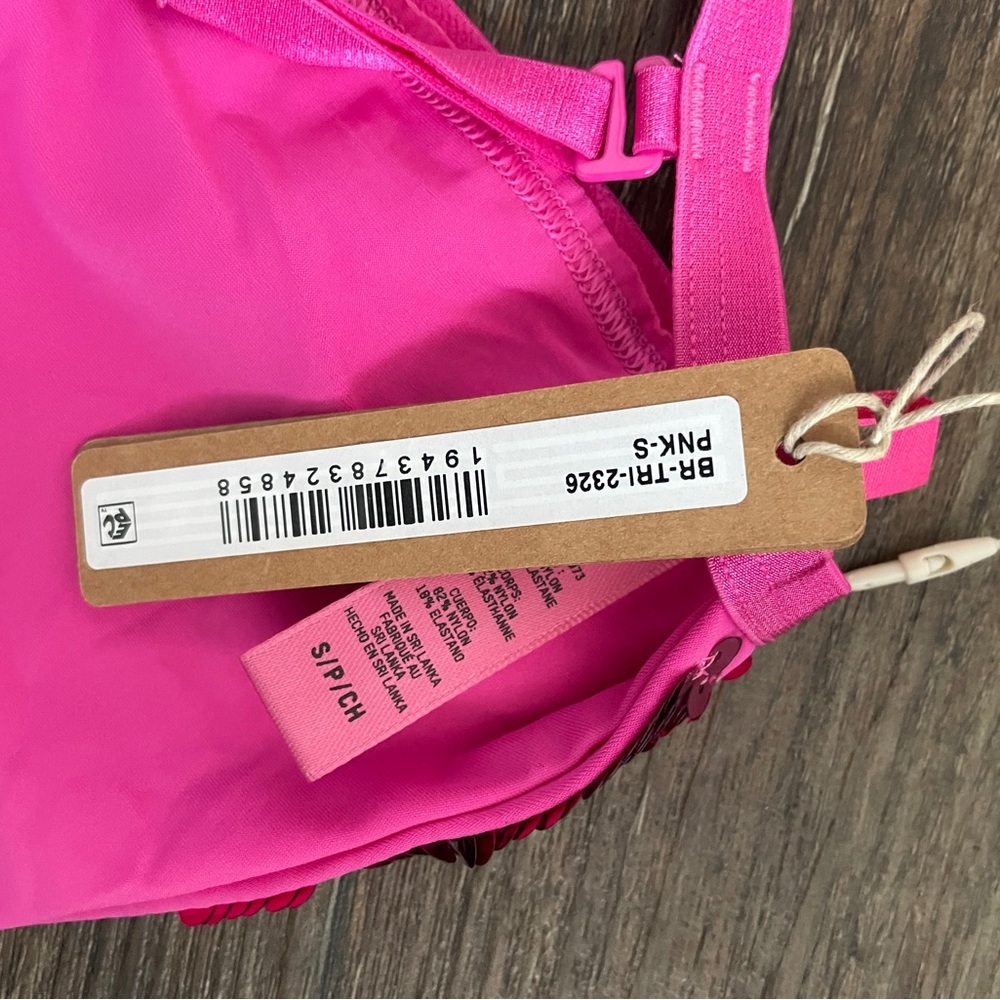 SKIMS Sequin Triangle Bralette Hot Pink Sparkle Wireless Bra Size S & 3X NWT - Picture 4 of 6
